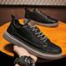 Spring New Breathable Business Casual Korean Edition Versatile Anti Slip Black Leather Sports Board Shoes Men's_vogvips.com