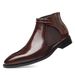 Men's Classic Chelsea Boots - Retro Style Leather Ankle Boots With Anti-Slip Sole, Comfortable Pull-On Design For Casual Business Wear Non Slip Retro_vogvips.com