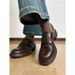 Cowhide Version~5cm Cushioned Magic Tape Women's Versatile Soft Thick-Soled Loafers British Style Small Leather Single_vogvips.com