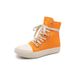 Men's Shoes High Top Shoes Orange Canvas Men And Women Same Style Couple Sneakers_vogvips.com