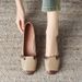 Soft-soled Women's Shoes, Light-mouth Single Shoes, One-pedal Color Matching Round Head Low-heeled Work Small Leather Shoes_vogvips.com