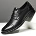 Euro Step Brogue Carved Business Formal Casual Leather Men's British Style Height-Increasing Top Layer Cowhide Groom Wedding Shoes_vogvips.com
