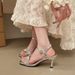 French-style Fashionable One-strap Elegant Rhinestone Sandals For Women, 2026 New Summer Model, Thin-heeled Satin_vogvips.com