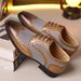 HPIOPL Men's Brogue Loafers - Classic Houndstooth Pattern, Breathable Casual Dress Shoes For Business & Leisure_vogvips.com