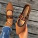 Large Flat Heel Solid Color Casual Pointed Shallow Mouth Single Women's Work Lefu Shoes_vogvips.com