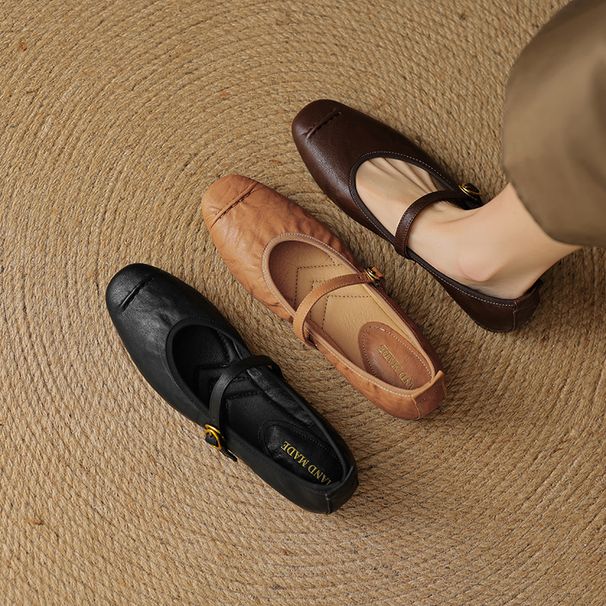 Retro French Mary Jane Strap Super Women's Shoes, 2024 New Summer Soft Sole Flat Heel_vogvips.com