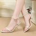 Super Elegant Red Pearl Strap High Sandals For Women 2026 Summer New Style Thin Heel Sexy Open Toe_vogvips.com