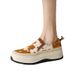 2025 Spring New Thick Color Blocked Round Head Non Slip Versatile Casual Sponge Cake Bottom Lazy One Step Single Women's_vogvips.com
