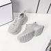 Sparkling Platform Sneakers With Rhinestones - Breathable Athletic Shoes For Walking, Lightweight Comfort With 3-5CM Elevation, Round Toe Design_vogvips.com