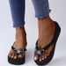 Double Toe Thick Bottom Sandals Fashion Large Size Butterfly Rhinodiamond Flat Women's Drag_vogvips.com