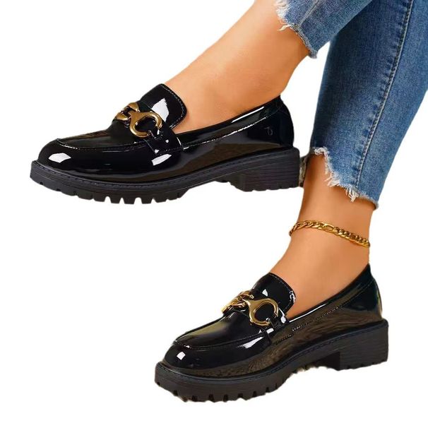 Women’s Shoes Spring New Loafers Women's Retro Style Slip On Jk Student Thick Soled Small Leather Shoes Women's Shoes Thick Heels_vogvips.com