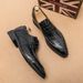 New Men's Brown Business Casual Derby Shoes British Style Lace-up Versatile Brock Men's Shoes Black Suit Banquet Dress Groom Wedding Shoes_vogvips.com