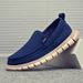 Suitable For All Seasons Old Beijing Cloth Shoes For Middle-aged And Elderly Men, Simple No-tie Casual Soft Sole Stitched Lazy Loafers_vogvips.com