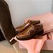 Cowhide Version Grape Mom Same British Style Exquisite Carved Brogue Genuine Loafers Women Monk Strap Small Leather_vogvips.com