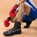 Men's High Top Professional Wrestling Shoes Breathable Lightweight Male Fighting Training Boots Fitness Sports Sneakers_vogvips.com