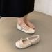 Gentle Bowknot Color Block Single Shoes 2024 Spring New Fashion Versatile Silver Mary Jane Loafers To Match Skirts_vogvips.com