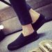 Slip-on Cool Young Man Street Pure Black Footwear Breathable Flat Mens Casual Shoes Plus Size 45_vogvips.com