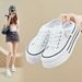 Mesh Half Tray White Shoes Female Students Breathable Heightening Shoes Board Shoes Casual_vogvips.com