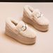 Women's Shoes Heightened Thick Soled Snow Boots Genuine Leather Women's Cotton Shoes Winter Casual Fashion Single Shoes Plush And Warm_vogvips.com