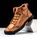 Shoes For Men Large Size Leather Boots Fashion Men's Ankle Boots Handmade Stitching New Flat Mens Casual Shoes Botas Par_vogvips.com