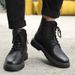 New Leather Spring Men's Shoes High-top Men's Heightening Tooling Martin Boots_vogvips.com