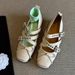 Sheepskin Version ~ 6cm Internal Height Increase, Square Toe, Bowknot, Sporty Ballet With Cross Straps, Shallow Mary_vogvips.com