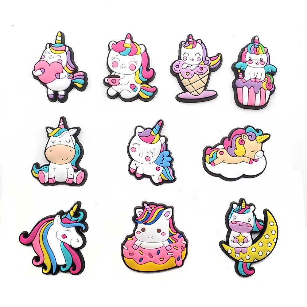 10 Cute Unicorn Shoe Buckle Cartoon Fun Decorative Buckle_vogvips.com