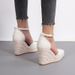 Women's Summer Pointed Toe Wedge Heel Platform Sandals Hollow Out Straw Braided Rope Sole Buckle Shoes_vogvips.com