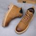 British Style Yellow Martin For Men, Autumn And Thickened Cotton Winter Boots, Genuine Leather Versatile Thick Sole_vogvips.com
