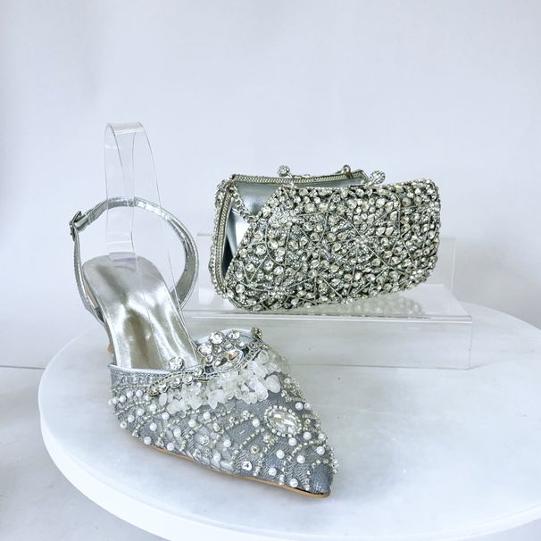 Women's Shoes Pointed Toe Closed Toe Crystal Sandals, New Style, Full Rhinestone Wedding Shoes, Rhinestone Single Shoes, High Heels_vogvips.com