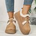 SHLIANG New Women's Winter Fashion Round Toe Designer Snow Boots Lace Up Walking Comfortable Lightweight Short Boots X0065_vogvips.com