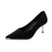 High heels women new spring and autumn suede temperament pointed thin heel shoes black_vogvips.com