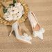 Women's Shoes Classic Style Elegant Basics Casual White Lace High Heels Pointed Toe Stiletto Pumps Wedding Shoes For Bride Fashion Dress Shoes_vogvips.com