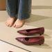 2388-1 Korean-style Fashionable Panama-pattern Professional Pointed-toe Low-heel Women's Slip-on Mid-heel Shoes_vogvips.com