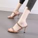 166-20/ High Heel Half For Women 2025 New Summer Fashion Outdoor Slippers With Thin Heels And Rhinestones, Internet_vogvips.com