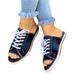 Women's Shoes Spring And Summer Fish Mouth Denim Lace Up Casual Flat Soled Women's Sandals Large Size Lace Up Slippers For Women_vogvips.com