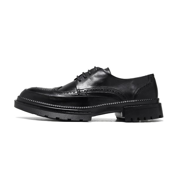 Euro Step 2025 Spring New Brogue Korean Version British Style Trendy Wedding Casual Business Formal Leather Shoes For Men 1376-M_vogvips.com