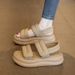 Thick Soled Bread Sandals Summer Casual Sports Beach 2025 New Student Roman Women's Shoes_vogvips.com