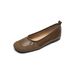 Square Head Single Shoes Women's Summer Flat Bottom Retro One-pedal Doudou Shoes Shallow Mouth Soft Sole Ballet Shoes_vogvips.com