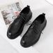 Euro Step 2025 New Brogue Breathable Trendy Casual Thick Sole British Business Formal Men's Leather Shoes_vogvips.com