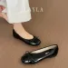Red Elegant Bowknot Round Toe Womens Flat Comfort Slip On Ladies Ballerina Single Mules Shoes Zapatos Mujer 250711_vogvips.com