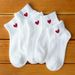 High-Quality Heart Print Ankle Socks Set, Soft Comfortable Breathable Short Socks, Summer Autumn Sports Versatile Style_vogvips.com