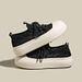 Round Head White Shoes Student Casual Muffin Shoes Hollow Breathable Casual Big Head Shoes_vogvips.com