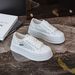 Women's Thick-Soled White Sneakers For Spring Summer, Fashionable Versatile, With A High-End Feel, New-Style Canvas_vogvips.com