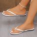 2026 New Cross-Border Plus Size Shoes Flat Women's Woven Herringbone Clip-Toe Ladies' Outdoor Sandals_vogvips.com