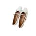 Sheepskin Version ~ French Square Toe Bowknot Mary Jane Women's Shallow Mouth Patent Leather Single One-Strap Fairy Flat_vogvips.com