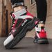 Men's Classic Leather Martin Boots With Anti-Slip Sole, Round Toe & Casual Lace-Up Design For Everyday Wear (Black/Red, Black/White, Milan)_vogvips.com