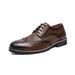 Euro Step New Low-Cut Brogue Carved Men, Large Size 46, Business Formal Leather Shoes For Weddings_vogvips.com