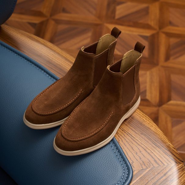 Men's Shoes Chelsea Boots, Made Of Top Grain Cow Suede, Casual British Style, Versatile High Top Retro Suit Boots, Martin Boots._vogvips.com