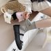 Women's Sweet Lace-Trimmed Crew Socks – Bow Embroidery & Diamond Mesh Design – Soft Cotton & Breathable Fit – Casual & Feminine Style_vogvips.com